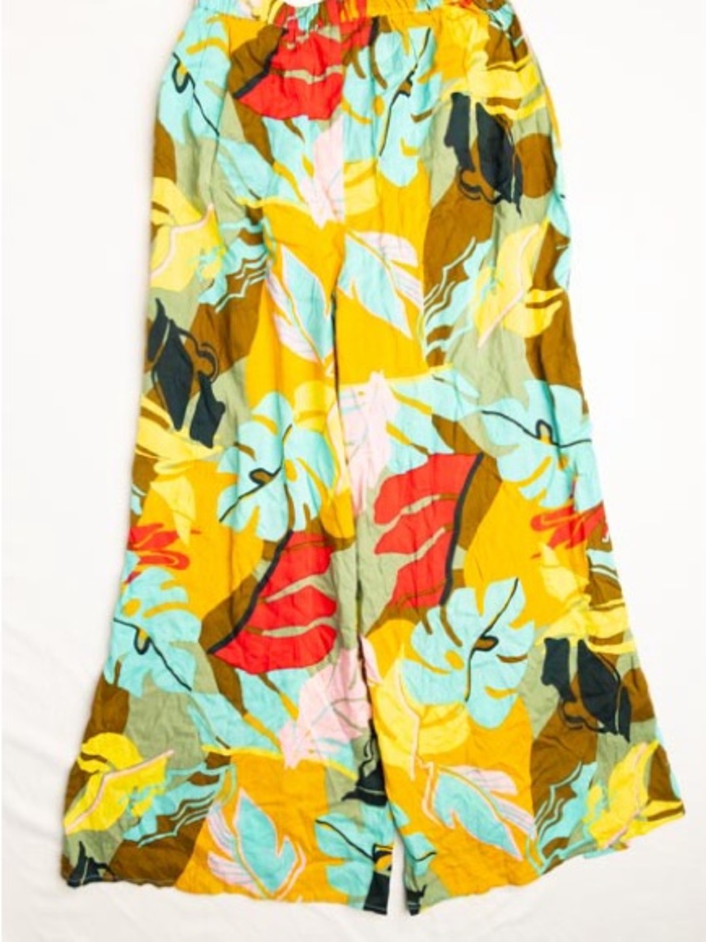 Vacation Yellow Multi-Color Tropical Swim Coverup Pants- never worn! - Picture 3 of 4